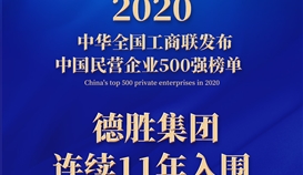 連續(xù)11年，樂(lè)山唯一！集團(tuán)上榜2020中國(guó)民營(yíng)企業(yè)500強(qiáng)