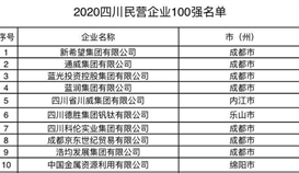 德勝集團位列2020四川省民營企業(yè)100強第6位